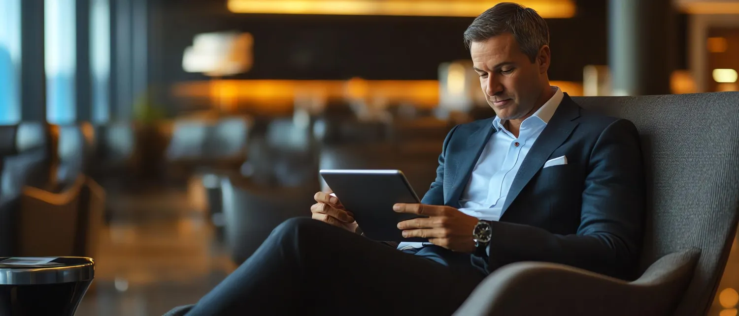 Executivo analisando informações para uma decisão